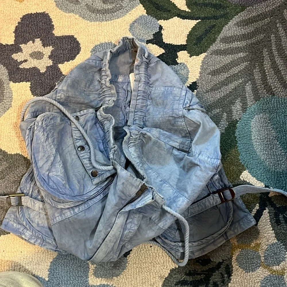 Free People Moon Bay Parachute Shorts in Cashmere Blue Sz Small NWT
